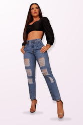Calça Jeans Mom Modeladora Mega Bumbum JEB40