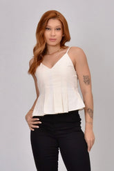 Blusa Bata Em Linho Off White JEB901